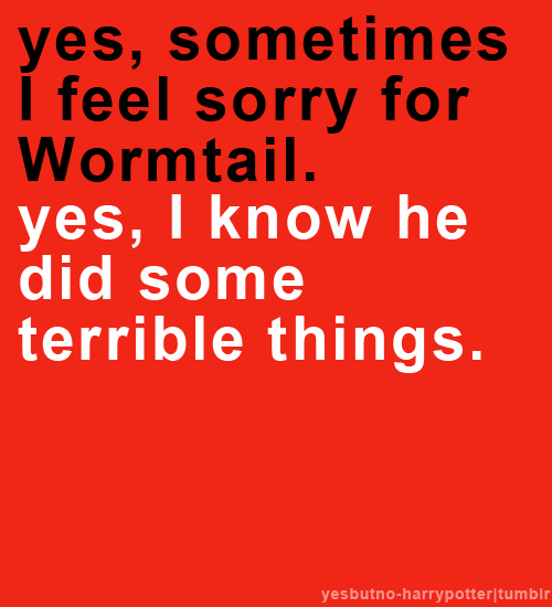 yes, sometimes I feel sorry for Wormtail. yes, I know he did some terrible things.