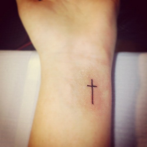 This is my cross tattoo.I have always wanted a simple cross tattooed ...
