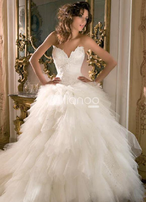 Ivory Sweet Heart wedding dress luxury aline wedding dress sweetheart