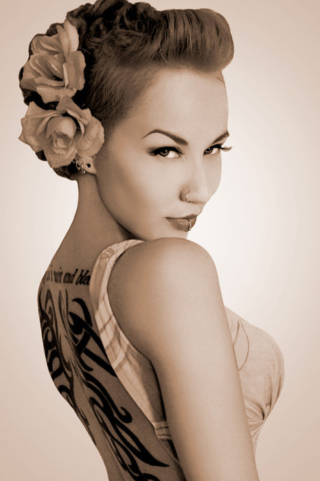 Tagged classic beauty pin up gorgeous tattoos piercings 