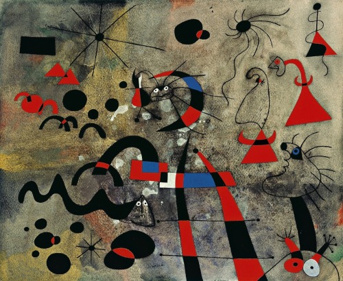 i12bent:

Joan Miró: The Escape Ladder, 1940 - oil on canvas (Museum of Modern Art, New York)
