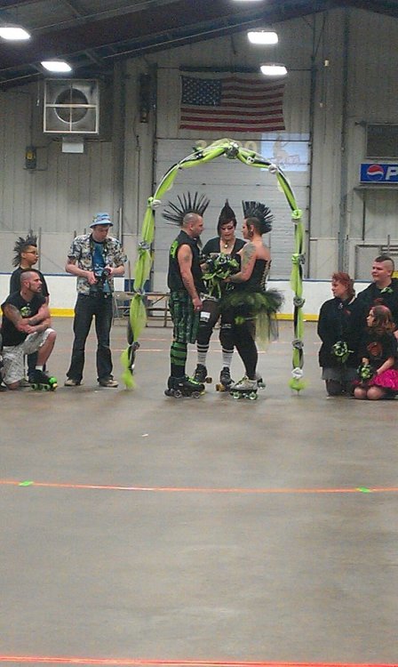 This is my friends Jamie and Rory's Punk Roller Derby themed wedding 