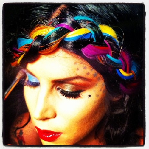 askannarose Obsessed with this rainbow braid on thekatvond from our shoot 