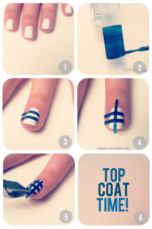 Gingham nails tutorial by The Beauty Department. Posted: May·2012//294♥