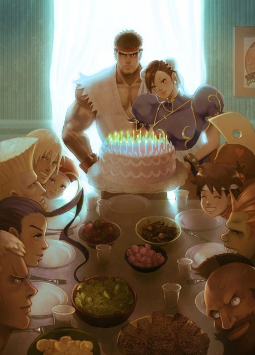 youngjusticer:

Long live Street Fighter! EAT!
25th Anniversary, by Jaime Herrera.
