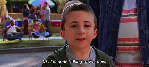 Malcom in the Middle gif of a boy saying "okay, I'm done talking to you now"