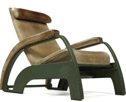 
In the October 2011 &#8216;Jean Prouve, Structure Nomade&#8217; sale at Artcurial, a magnificent &#8216;Fauteuil Grand Repos&#8217; by Prouve sold for €471,400 against an estimate of €250,000-300,000.
