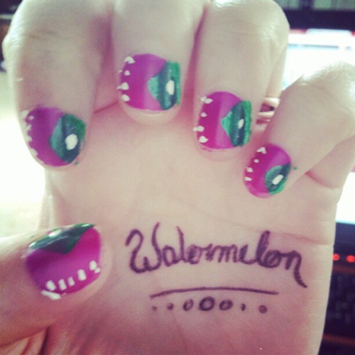 Watermelon nails (Taken with instagram)