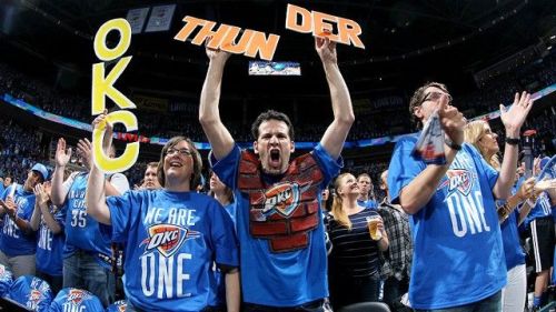 The best thing I&#8217;ve read (so far) today is this article by Brian Phillips in which he, literally, says the most perfect things regarding the almost 5 year old relocation of the Sonics, who have since become my beloved Oklahoma City Thunder team.

We recognize that sports teams are mostly dumb corporations that don&#8217;t care about us, which is why our outrage at their corporate-like behavior tends to be inconsistently applied and limited to specific cases. (Otherwise we&#8217;d have to be angry all the time.) In a way, it&#8217;s weird to be just FURIOUS about the Zombie Sonics and totally at peace with the Zombie Lakers or the Zombie Dodgers or the Zombie Every Other Team That Abandoned Its Original Fan Base for Money. Yes, what happened to you, Seattleite, was somewhat worse, because of how it all went down, than what&#8217;s happened to millions of other fans, but it wasn&#8217;t a different kind of thing. Just a bigger fish from the same bad pond.
What I&#8217;m saying here is, it&#8217;s disingenuous to live in the world of product and branding and @KingJames six days a week and then get mad about loyalty and community on Sundays. But it&#8217;s as if we need the occasional issue on which to vent our subliminal resentment toward the Nike model just to remind ourselves that there is a loyalty-and-community dimension here, even if it mostly exists in memory and fantasy. Because if there isn&#8217;t, then what the hell is a sports team?  
