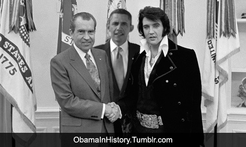 Obama And Nixon Meet Elvis