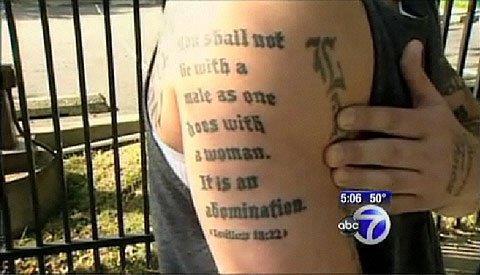 Not knowing that Leviticus 1928 forbids tattoos Priceless