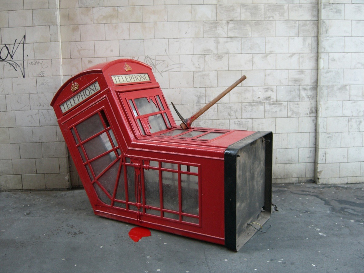 Banksy phone booth