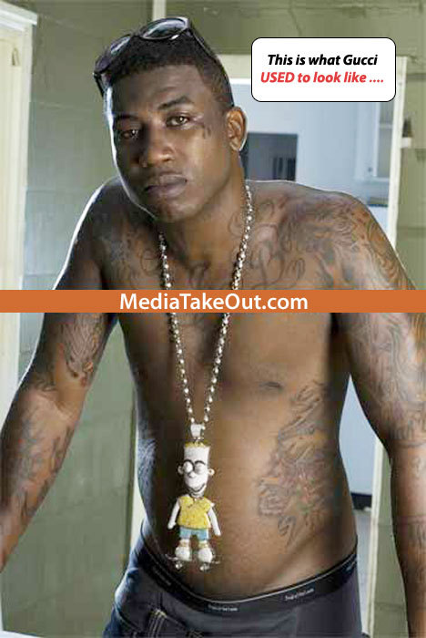 The giveaway happens to be Gucci's tattoos Gucci Mane 