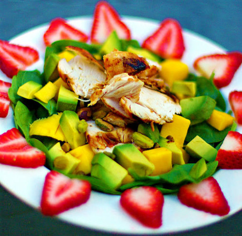 Mango-Avocado Chicken Salad with Maple Citrus Vinaigrette