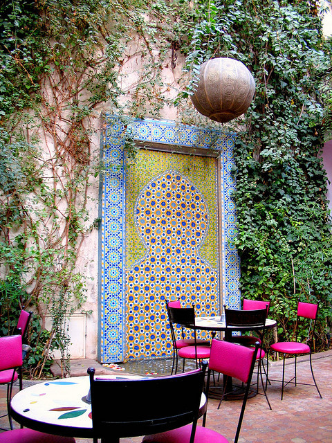 visitheworld:

Cafe Bougainvillea in Marrakech, Morocco (by rockerchiq).
