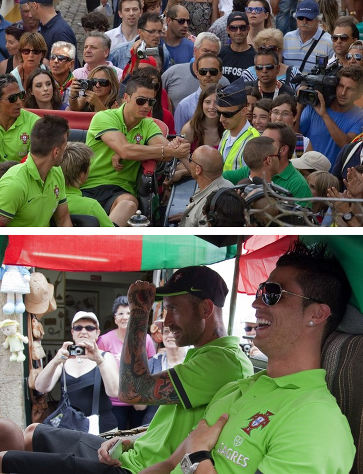 Portugal NT saying goodbye to Obidos with a parade, 01.06.2012.(via Photo from Getty Images)