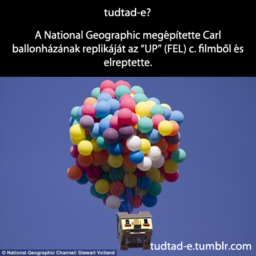 <p>A National Geographic megépítette Carl ballonházának replikáját az “UP” (FEL) c. filmből és elreptette.</p>