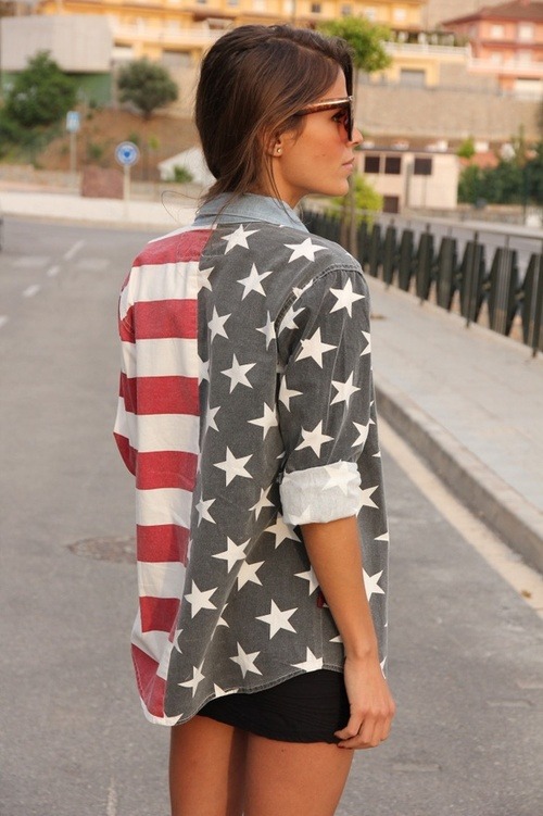 girl fashion style street style sunglasses America american flag 