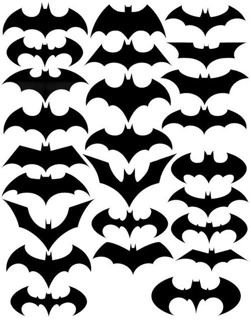The evolution of the Batman symbol.