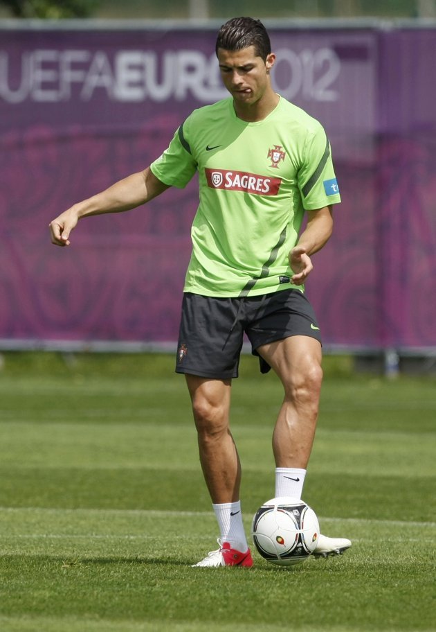 The little tounge! Like an assiduous boy. 
Training in Opalencia, 19.06.2012(via Euro 2012 Photos | Pictures - Yahoo! Eurosport UK)