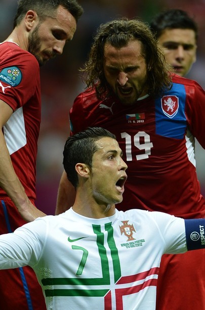  The beauty and the beasts  :o)
EURO 2012 - 1/4 final Portugal vs. Czech Republic 1:0, 21.06.2012(via Photo from Getty Images)