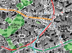 Hand-drawn map of London - Jenni Sparks