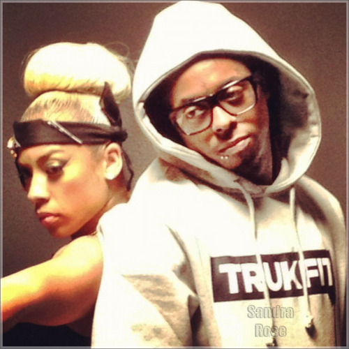 Keyshia Cole and Lil Wayne on set of her &#8220;Enough Of No Love&#8221; video shoot - http://www.lilwaynehq.com