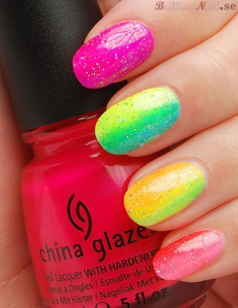 Fun summer nail idea! (via Olena BrilliantNail F.  Beautylish)