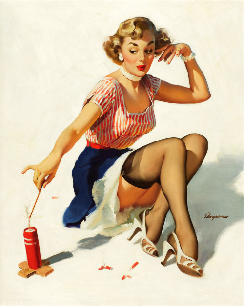 vintagegal:

“Looking For Trouble” by Gil Elvgren, 1953
