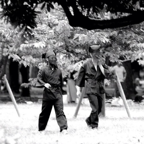 Even Japanese Ninjas need some relaxing time in the park #onlyinjapan  (Taken with Instagram)