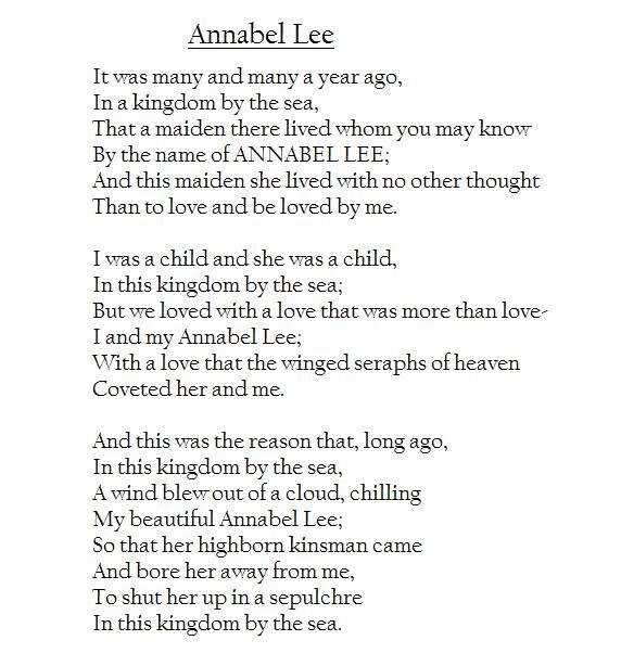 love sad poem Edgar Allan Poe annabel lee love poem thequoted •