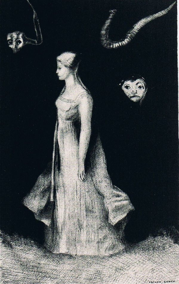 foxesinbreeches:

The Haunting by Odilon Redon, 1893