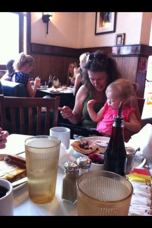 
Taylor Swift and Dianna Agron with friends at Pancake Pantry in Nashville, this morning (July 2nd) [x]
