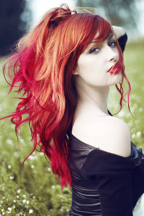 Dip Dye Hair Red