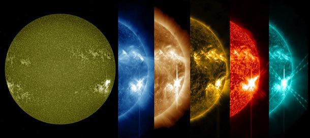 explore-blog:  Sequence of images from NASA’s Solar Dynamics Observatory captures the Sun’s July 6th X-flares – the highest possible solar flares – in different ultraviolet wavelengths.   Need more Suntasticness? There’s a video of these flare events here that you’ll really want to watch. 