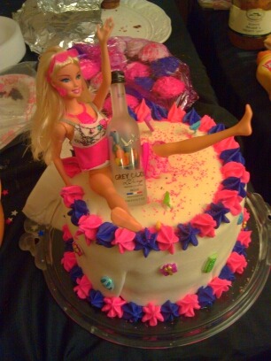 21st Birthday Cake on Barbie   Cake   Alcohol
