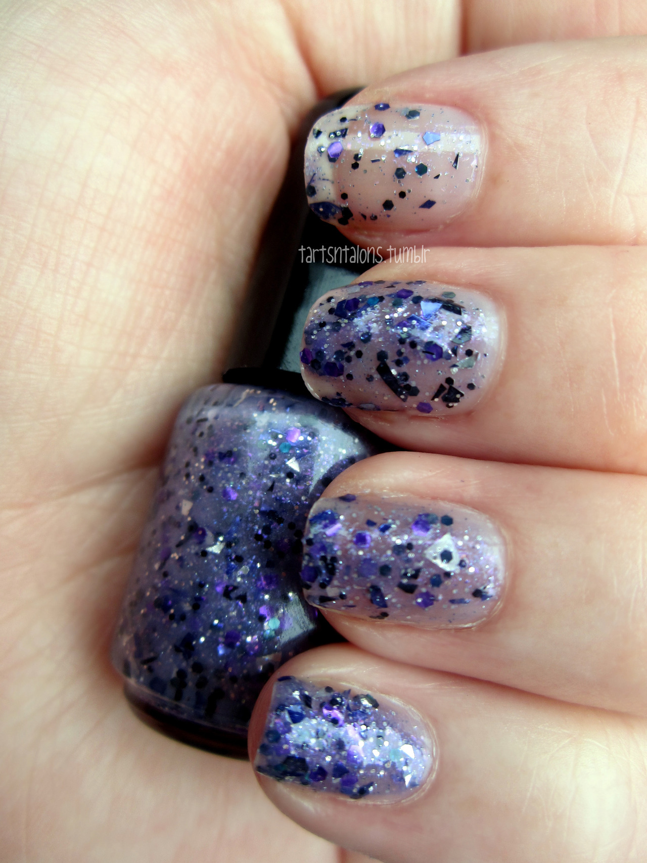 I used just one coat of Moonlit Cheshire over my gradient nails. So pretty!