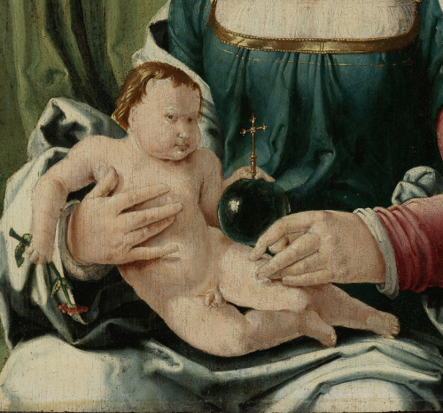 Lucas van Leyden, Virgin and Child (detail)
Well helllllooooo, ladies. 