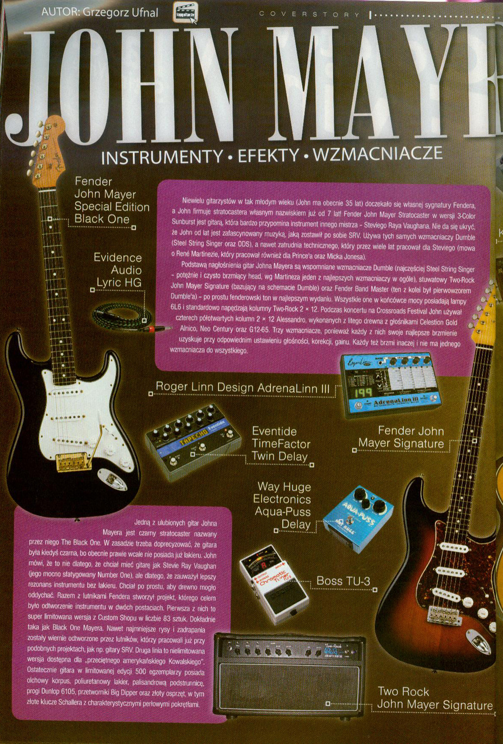 John Mayer on Top Guitar magazine (Poland) | The Gear Page