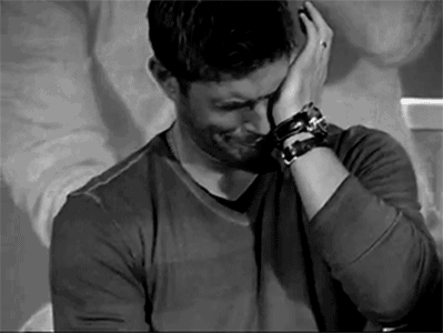 SPNG Tags: Dean / Jensen Ackles / pseudo crying / ADD moment here / is he wearing two watches? /
Looking for a particular Supernatural reaction gif? This blog organizes them so you don’t have to spend hours hunting them down.