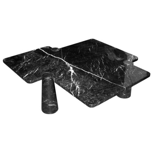 This low table in black marquinia marble (1971), part of Maggiorotti&#8217;s Eros series is exquisite. Whimsical in form and rational in design, it employs his signature system of sophisticated joints.