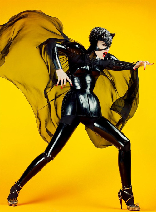 It&#8217;s the Batman: The Dark Knight Rises premiere tonight! Thanks to Vogue Magazine I got to play Catwoman a few years before Anne Hathaway did!
To see more Vogue superheros go HERE. 
