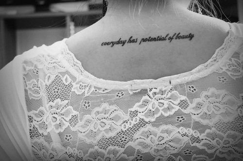 tattoo #quote tattoo #pretty #small #on neck #girly