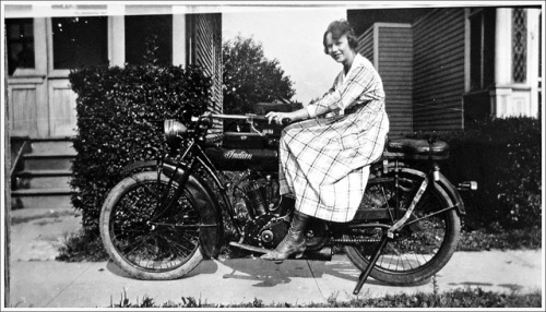 Inger Nansen on 1917 Indian Motorcycle by scarlatti2004 on Flickr.