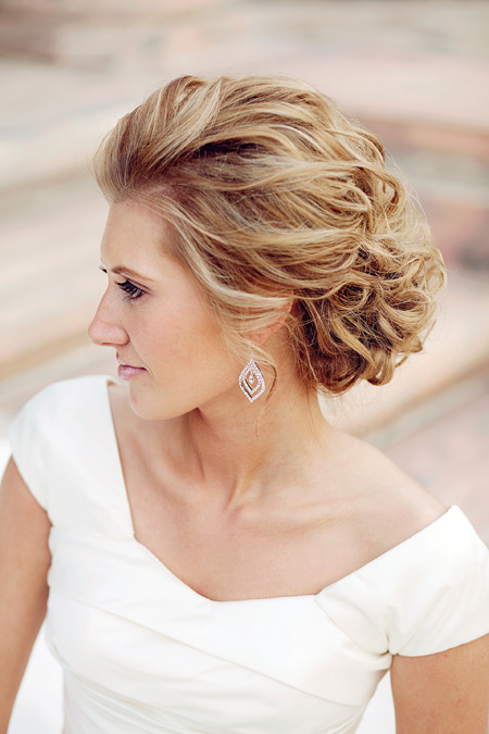 Romantic Half Updo Wedding Hairstyle for Thin Hair