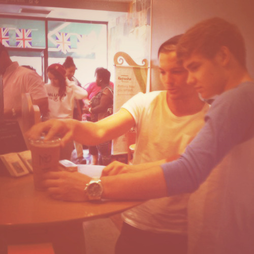 
Louis, and Liam at Starbucks today - 7/30
