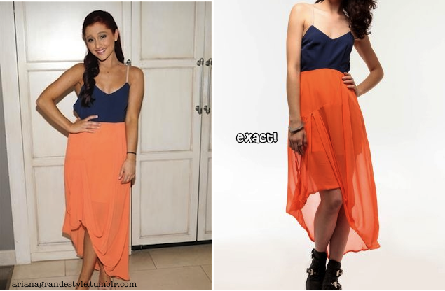 Ariana was photographed in this exact Magnetic Electric Dress from Finders Keepers. 
