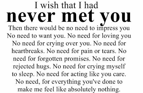 I wish that I had never met you, no need for everything you&#8217;ve done | CourtesyFOLLOW BEST LOVE QUOTES ON TUMBLR  FOR MORE LOVE QUOTES