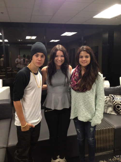 Justin and Fan ( + Selena.) (x)