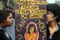 Evil triumphs when good people do nothing. Period. theuntitledmag: [image description: two Desi women holding up a sign at a demonstration that says          “Imagine a world free of sexual violence on women. Can you?” In the middle of the sign is an illustration of a woman.] globalpost: MUMBIA, India — On July 9, a group of men attacked a girl after she stepped out of a club on a busy street in Guwahati, Assam. A reporter, who was later joined by a cameraman, filmed the entire incident, and a local television channel released the footage the following day. The girl was molested, burned, and beaten for at least half an hour. The men tried to strip off her clothes. The girl fruitlessly begged bystanders, passersby, and the men filming for help – nobody put a stop to it. Read more at GlobalPost 